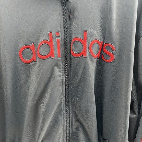 Vintage Y2K Adidas Spell Out Track Top Jacket Full Zip Red Gray Size Mens XL - Picture 2 of 6